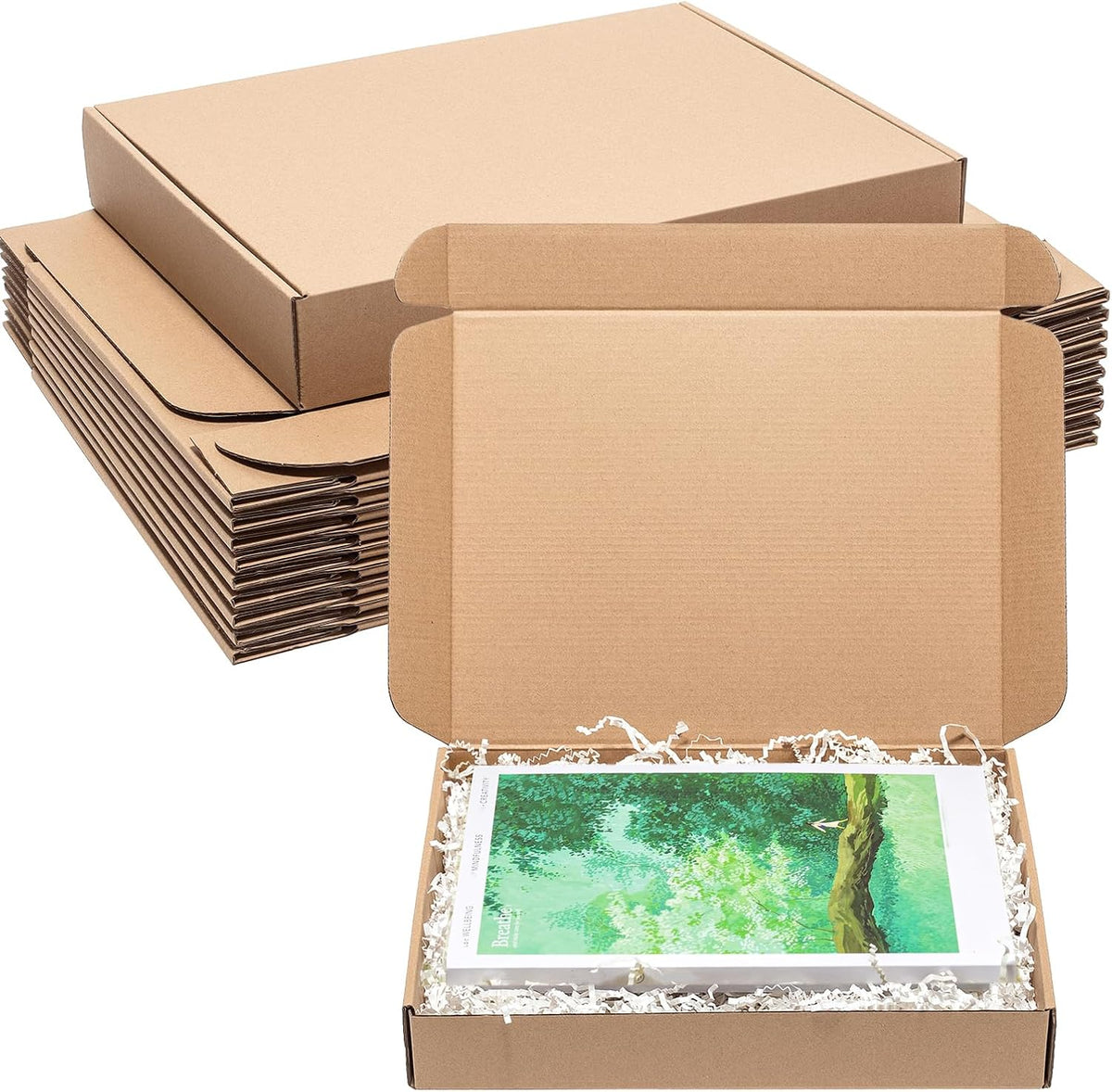 Shipping Boxes 12x9x2 Inches 25 Pack Corrugated Cardboard Brown Box