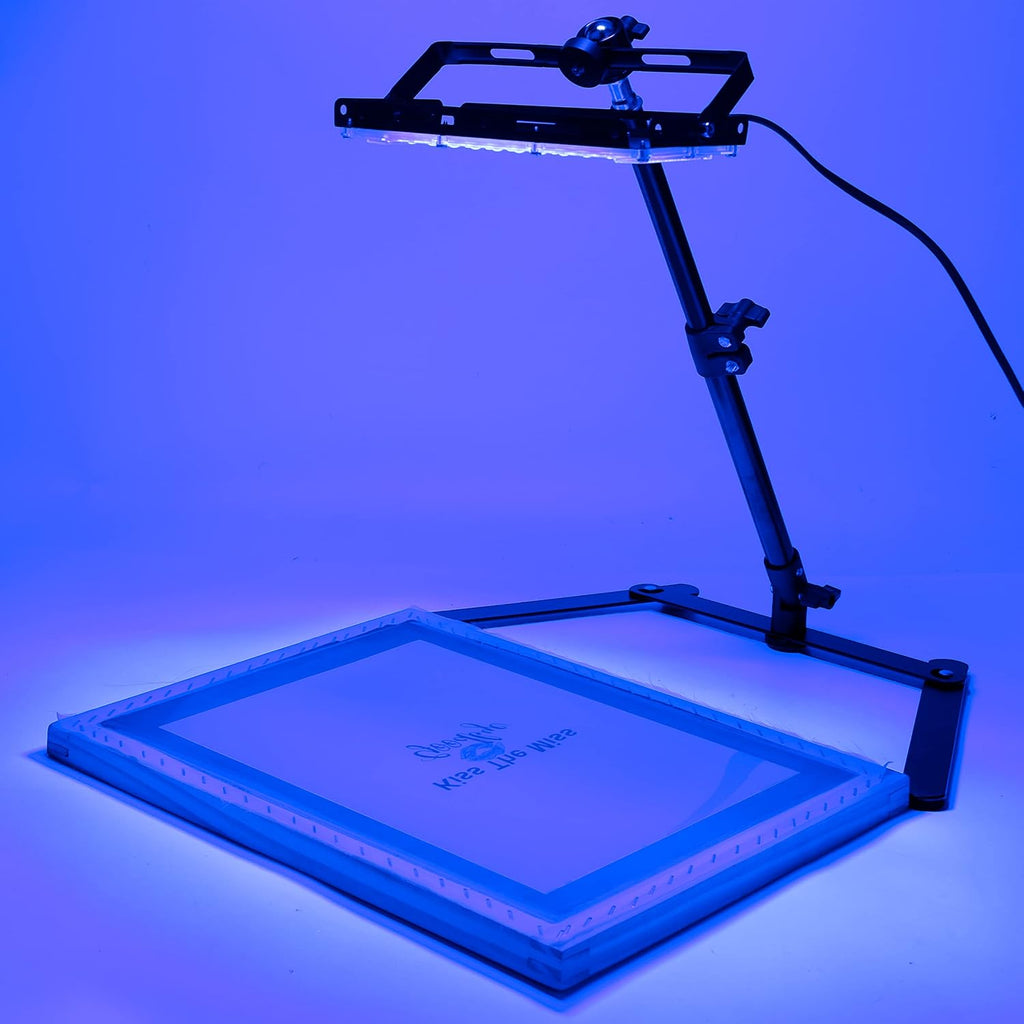 36 Pieces Screen Printing Kit Includes 50W LED UV Exposure Screen Printing Light, 4 Sizes Silk Screen Printing Frame