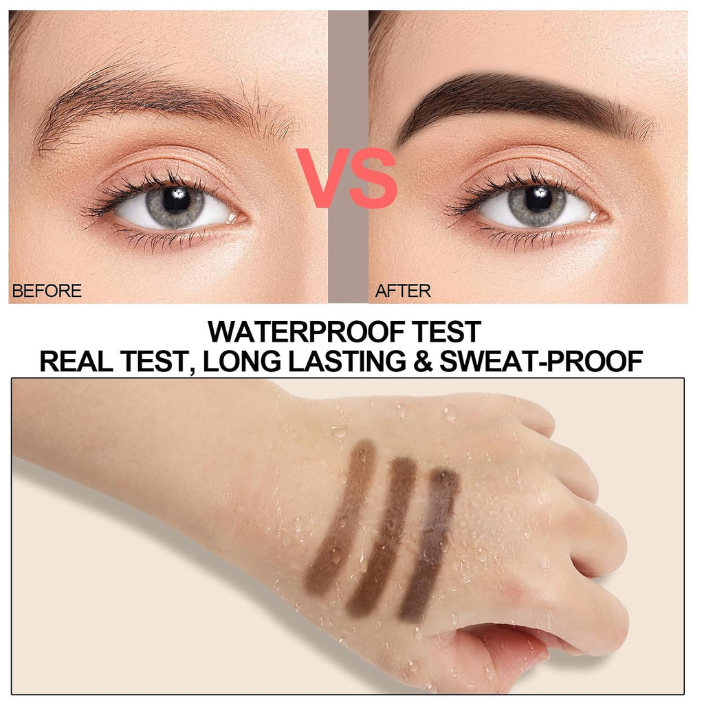 3 Colors Eyebrow Makeup Kit, Professional Brow Contour Palette, Waterproof Long-lasting Eyebrow Filler Powder with