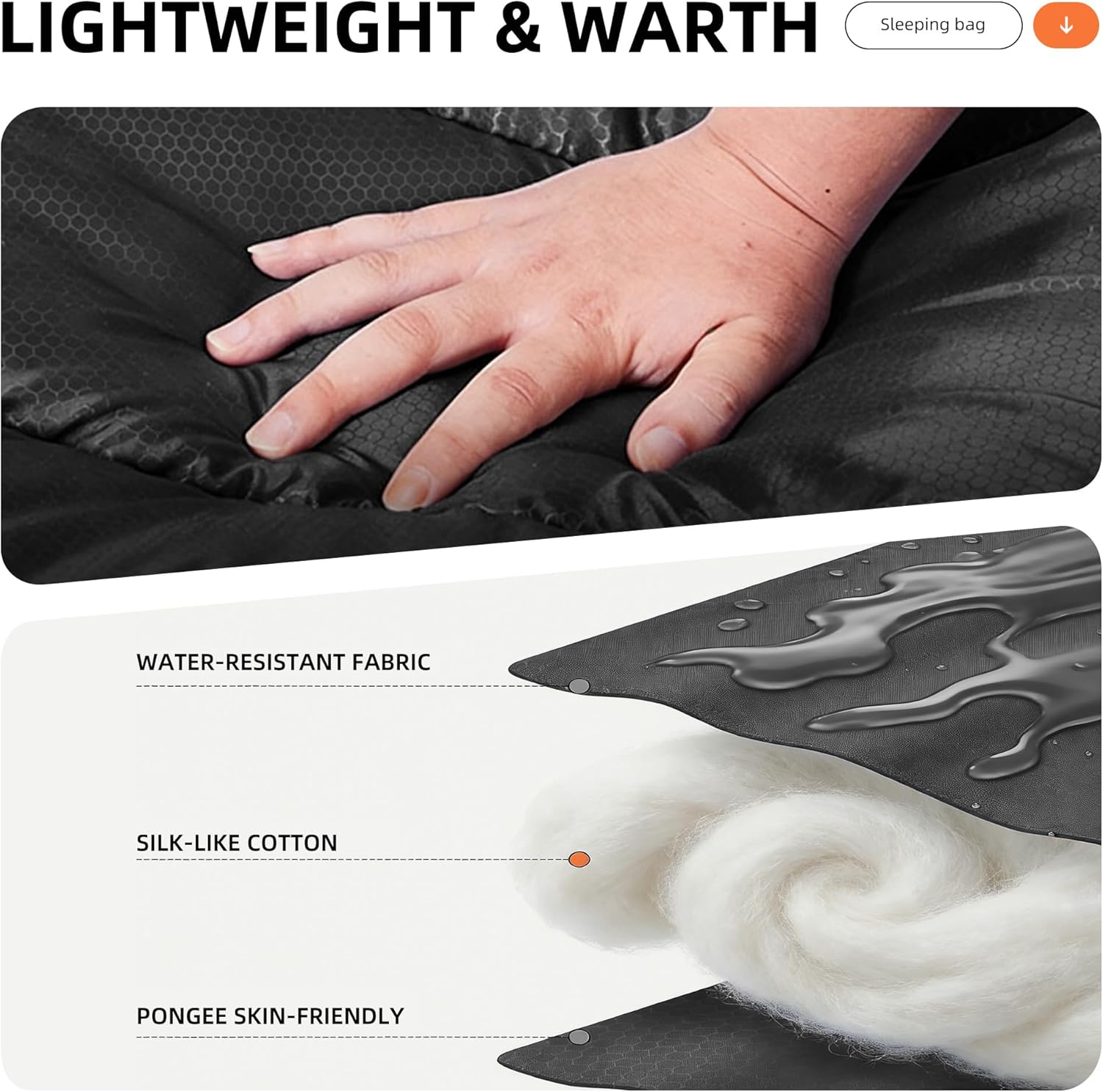 Lightweight Sleeping Bags for Adults & Kids, Backpacking & Scouts, Compact | 3lb, packs 8"x14". Left-zip Pairs with