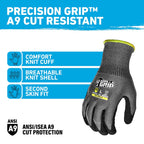 Work Gloves, Small, 1 Pair, Nitrile Coated, Gray and Black