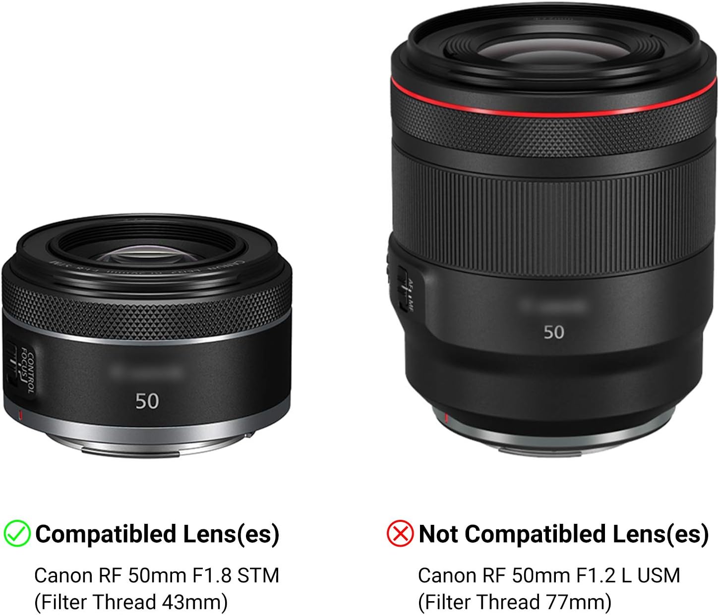 Tulip Flower Lens Hood for Canon RF 50mm f/1.8 STM on EOS R6 R5 RP R Camera, Reversible Lens Shade Replace Canon