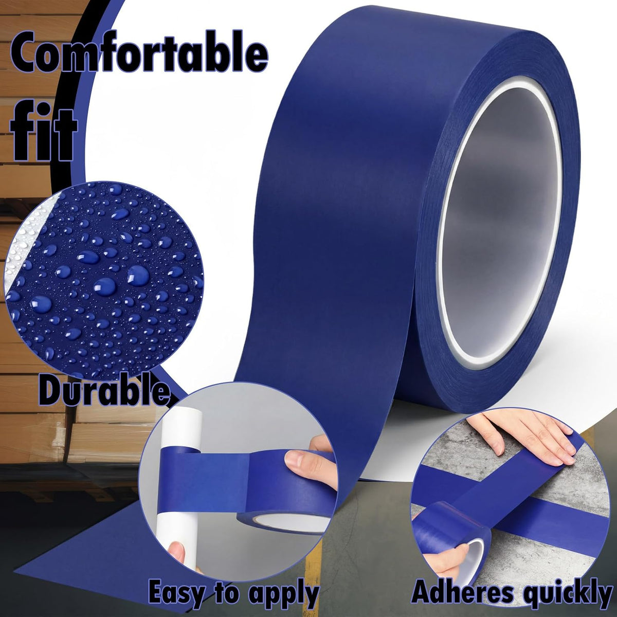 6 Rolls 2" x33 Yds Floor Marking Tape and Dance Splicing Tape, Blue