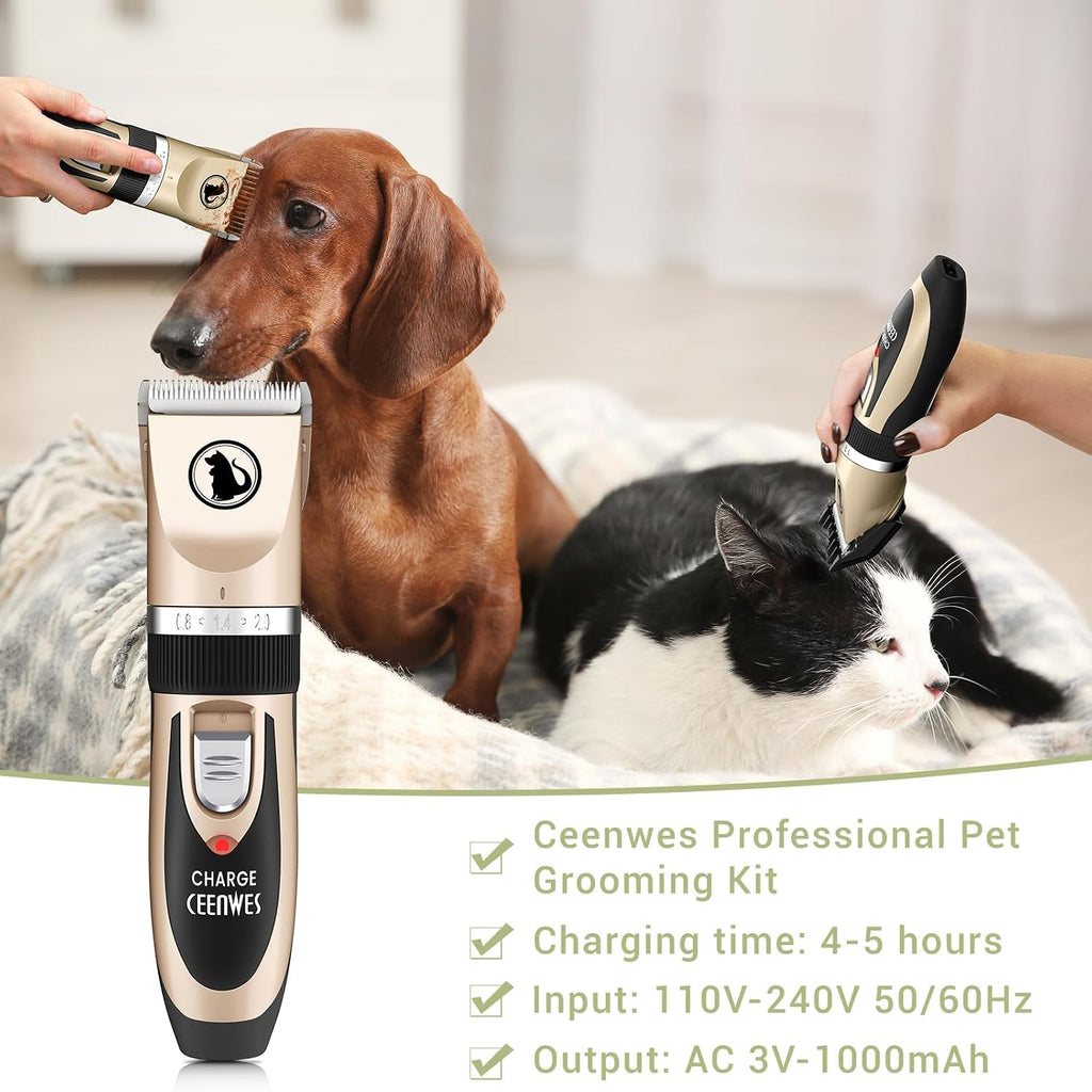Dog Clippers Low Noise Pet Clippers Rechargeable Trimmer Cordless Grooming Tool Professional Dog Hair Trimmer with