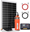 Solar Well Pump Kit - 100W Solar Panel with 12V Deep Well Water Pump for Off-grid Living or Irrigation, Farm &