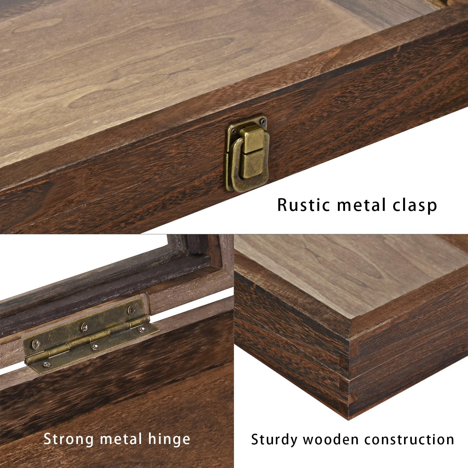 Wood Jewelry Display Case with Tempered Glass Top, Black Velvet Pad | Wood display case with a glass top and