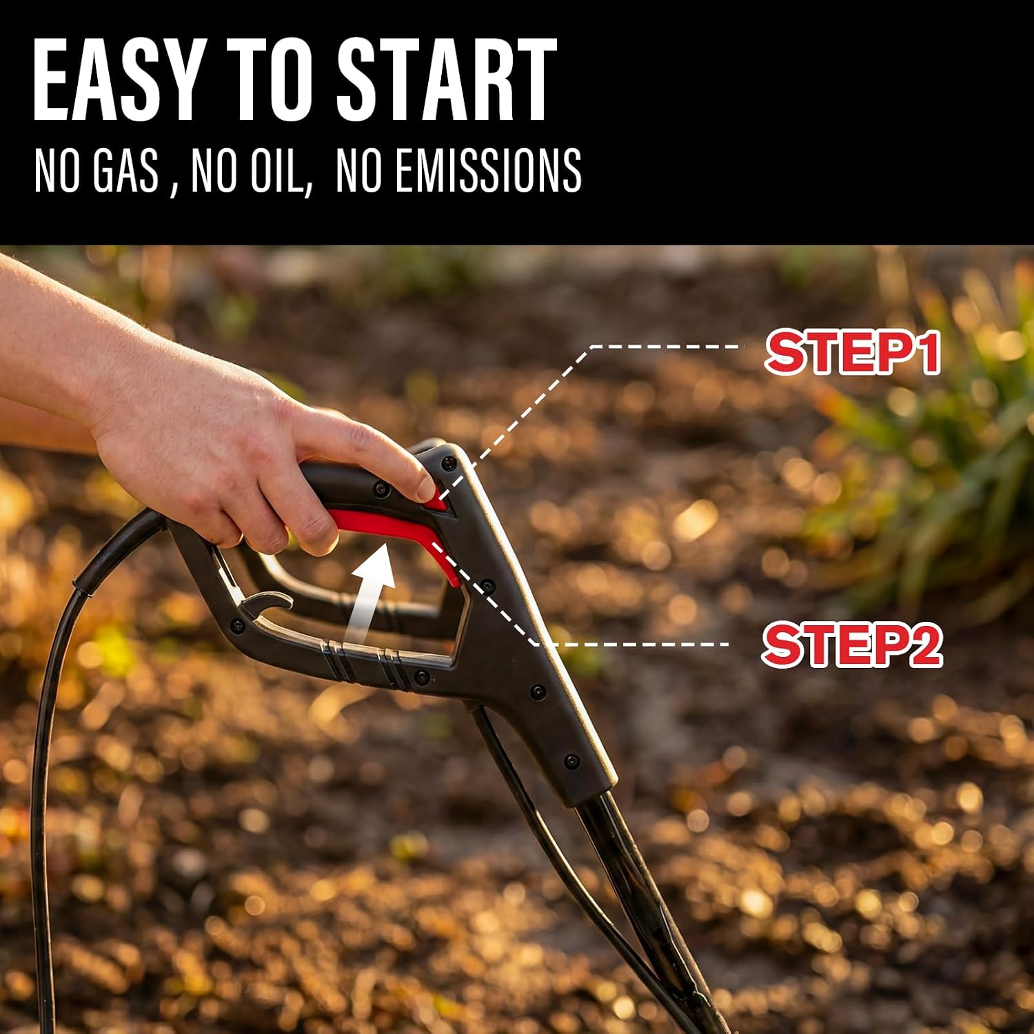 16-Inch 13.5A Electric Tiller Cultivator,Foldable Rototiller | 8-inch tilling depth with adjustable wheels for garden