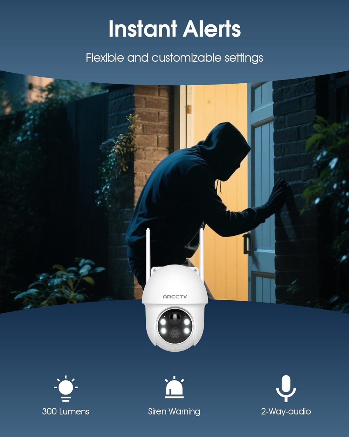 Solar Security Cameras Wireless Outdoor, 4MP 360° View Battery Powered Outdoor Camera, Night Vision with Spotlight