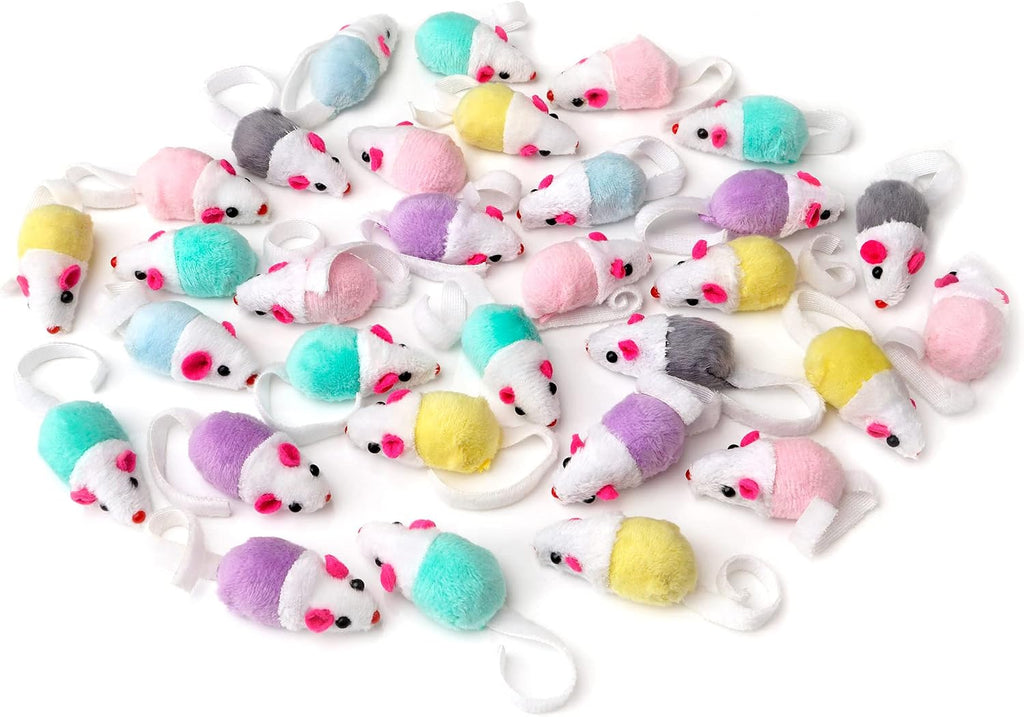 36 Pack 1.8 Inch Small Interactive Cat Toys Mice with Catnip Rattle Sound Mouse for Indoor Cats Kitten Play