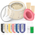 Waxing Kit, Painless Hair Removal Wax Warmer with 6 Bags Wax Beans(Ivory)