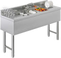 60" 3 Compartment Commercial Sink with Double Drainboards