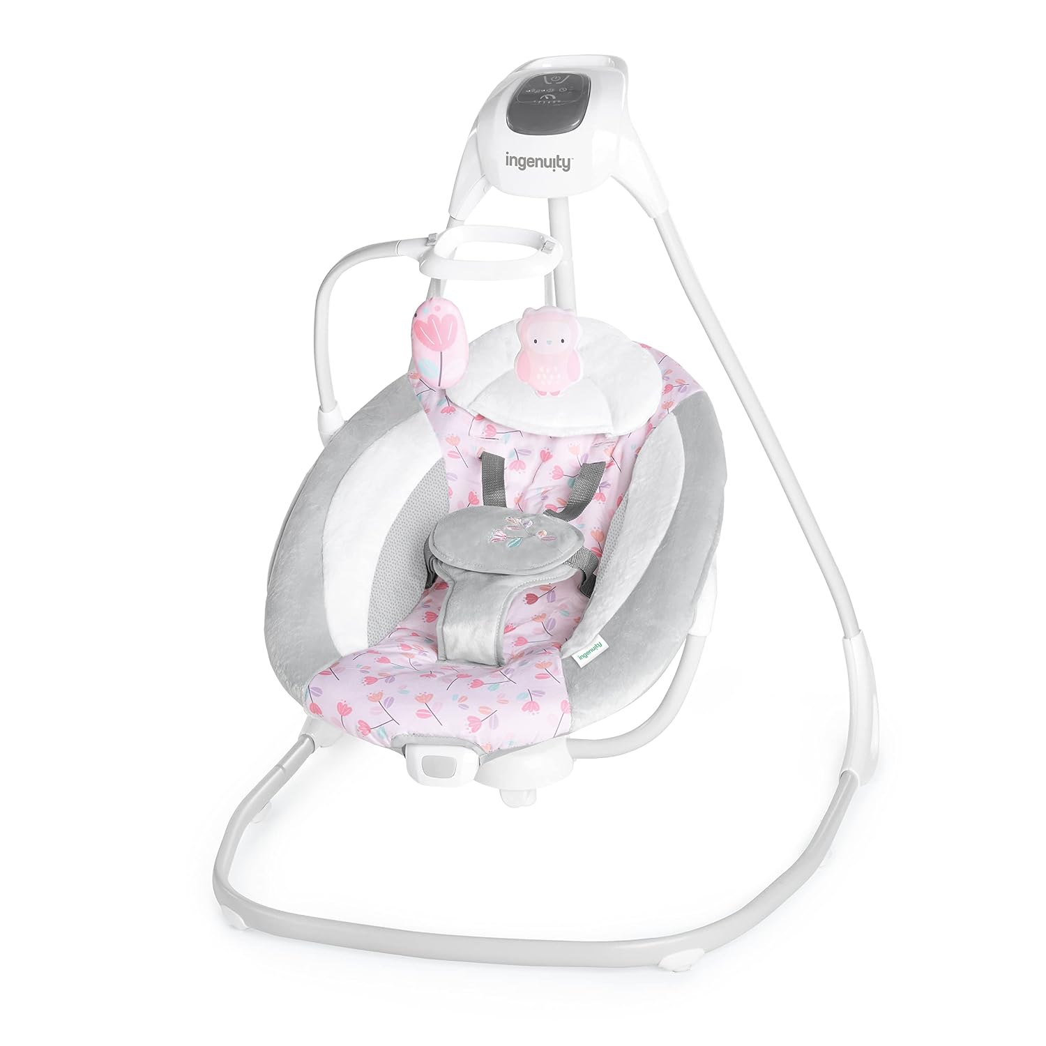 SimpleComfort Lightweight Compact 6-Speed Multi-Direction Baby Swing, Vibrations & Nature Sounds, 0-9 Months 6-20 lbs
