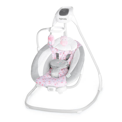 SimpleComfort Lightweight Compact 6-Speed Multi-Direction Baby Swing, Vibrations & Nature Sounds, 0-9 Months 6-20 lbs