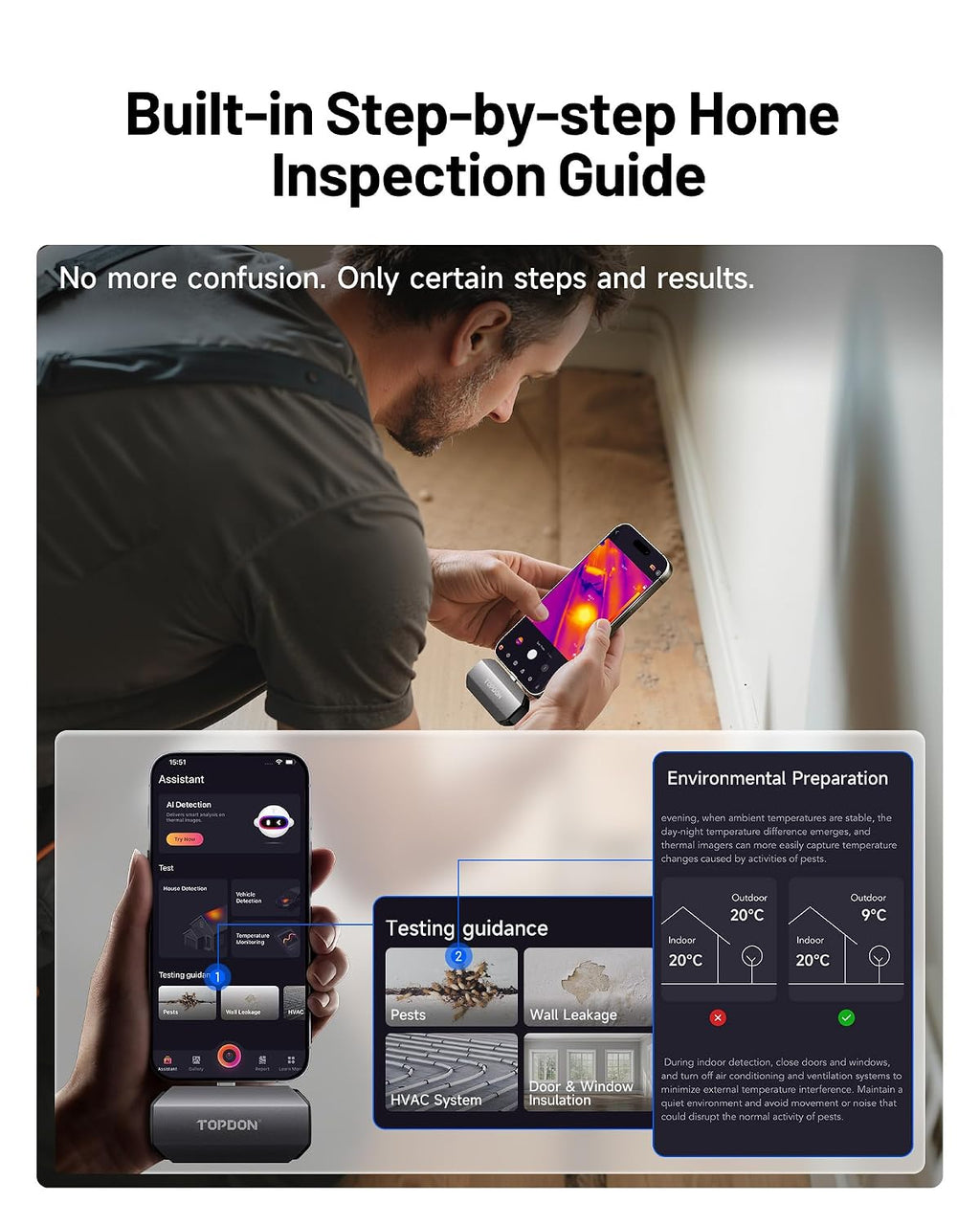 TOPDON TC002C Duo Thermal Imaging Camera for Any USB-C iPhone iPad Android