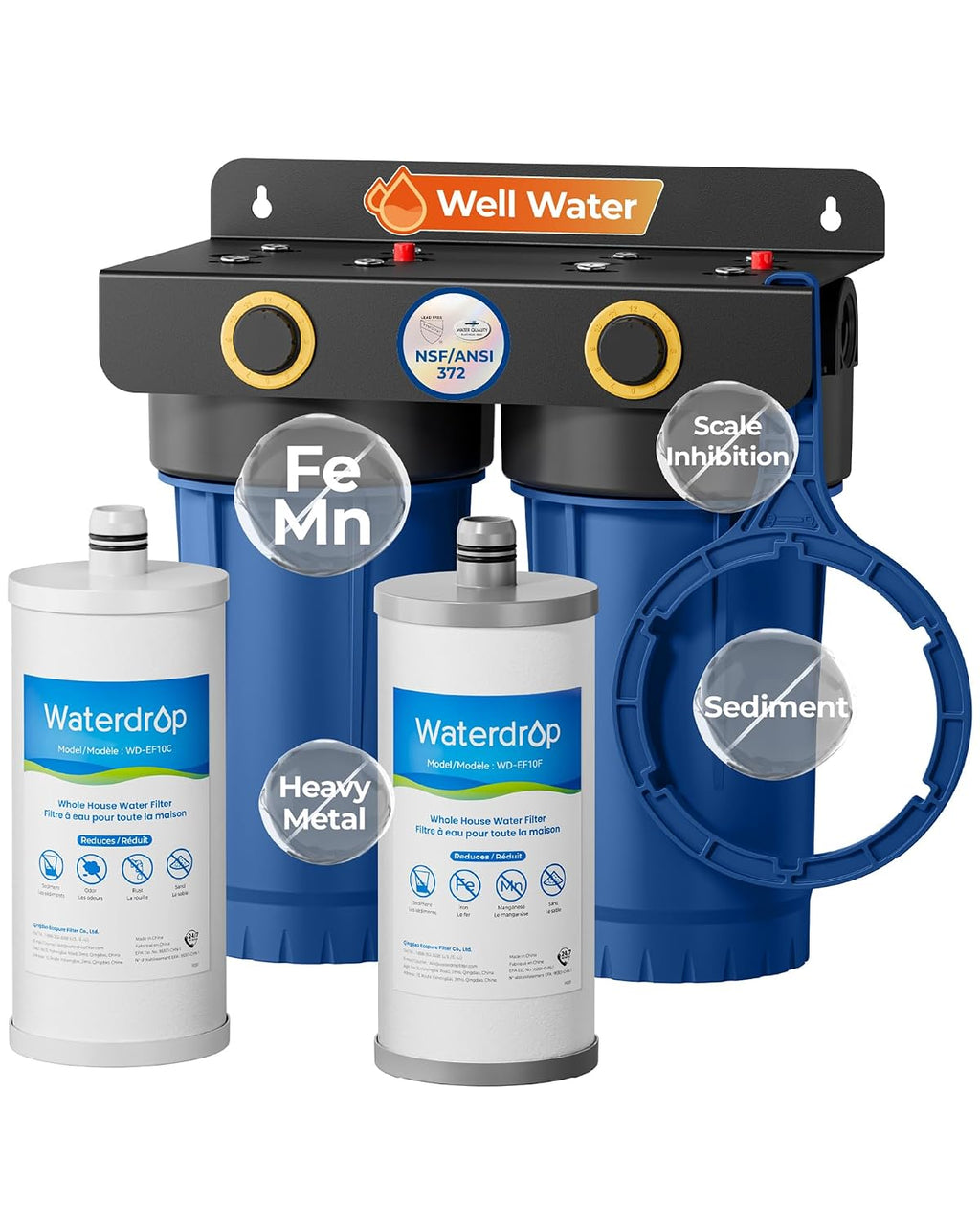 WHF2E-FC Whole House Water Filter System for Cleaner Well Water