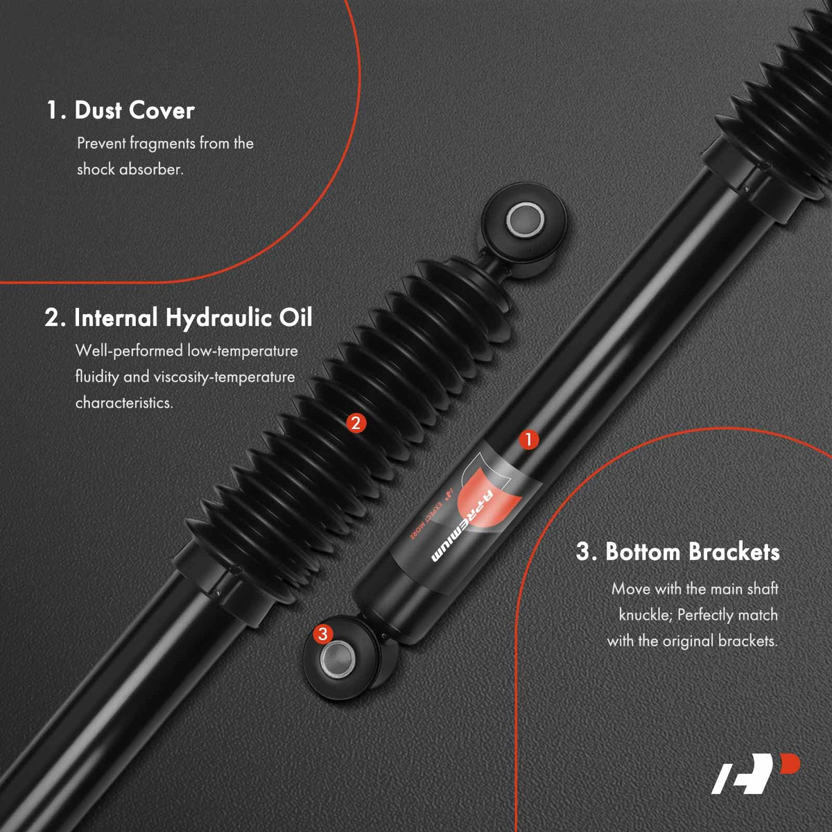 A-Premium Rear Shocks Compatible with Chevrolet & GMC & Cadillac