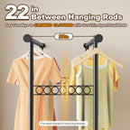 Clothes Rack Load 650 LBS Collapsible Clothing Rack Double Rod