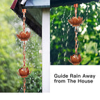 8.5ft Lotus Rain Chain for Gutter Downspout Outside