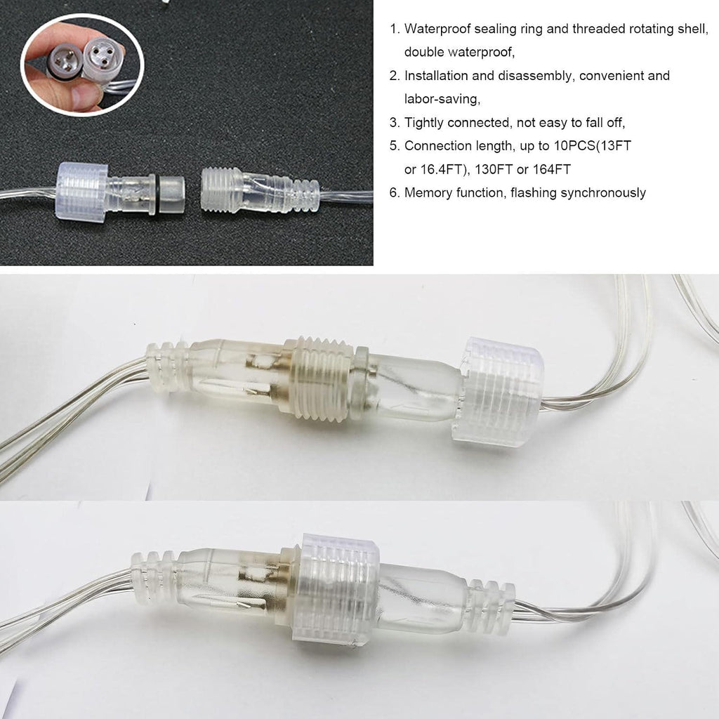 LED Icicle Lights, 8 Modes, 13FT 96 LEDs Christmas Short Curtain Fairy Hanging Ceiling Extendable Lights for Wedding