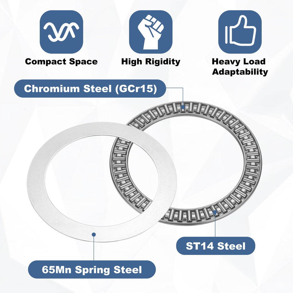 uxcell AXK90120 Thrust Needle Roller Bearings with Washers, ID 90mm