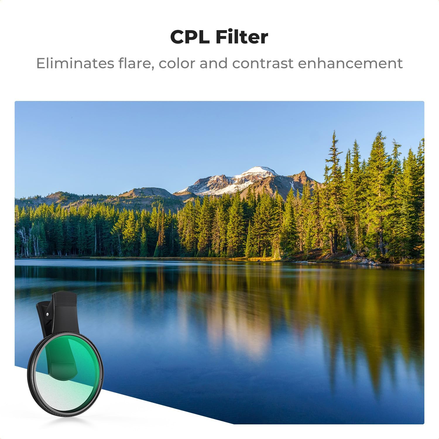 67mm Clip-on CPL Phone Camera Lens Filter Kit | Circular Polarizer Polarizing Filter Compatible with iPhone 17 16 15