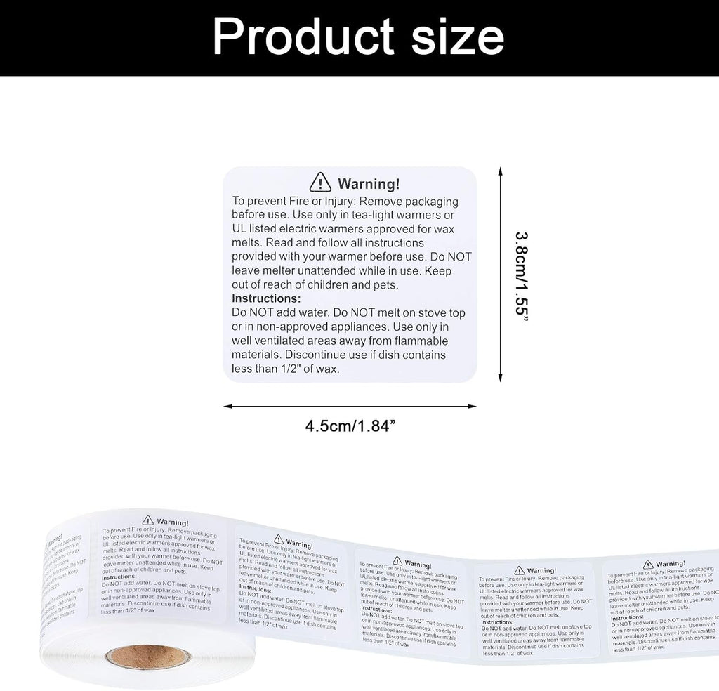 600 Pcs Wax Melt Warning Labels, Candle Warning Labels for Clamshell | Labels for Clamshell, Wax Melt Molds, Melt