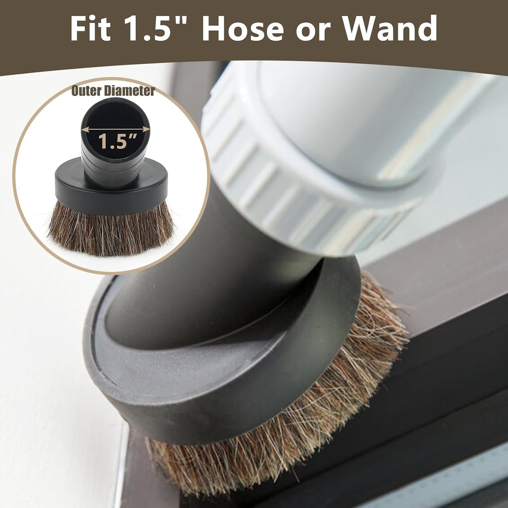 1.5" Vacuum Dust Brush Attachment Compatible with Pro Team Backpack Vacuum - 3" Round Dusting Brush with 1 1/2"