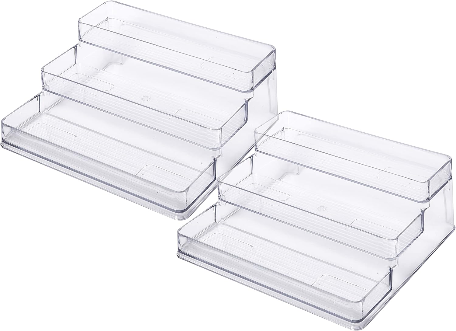 3-Tier Spice Rack Organizer - Versatile Storage Shelf for Kitchen, Bathroom, Bedroom & Office, Set of 2, Clear