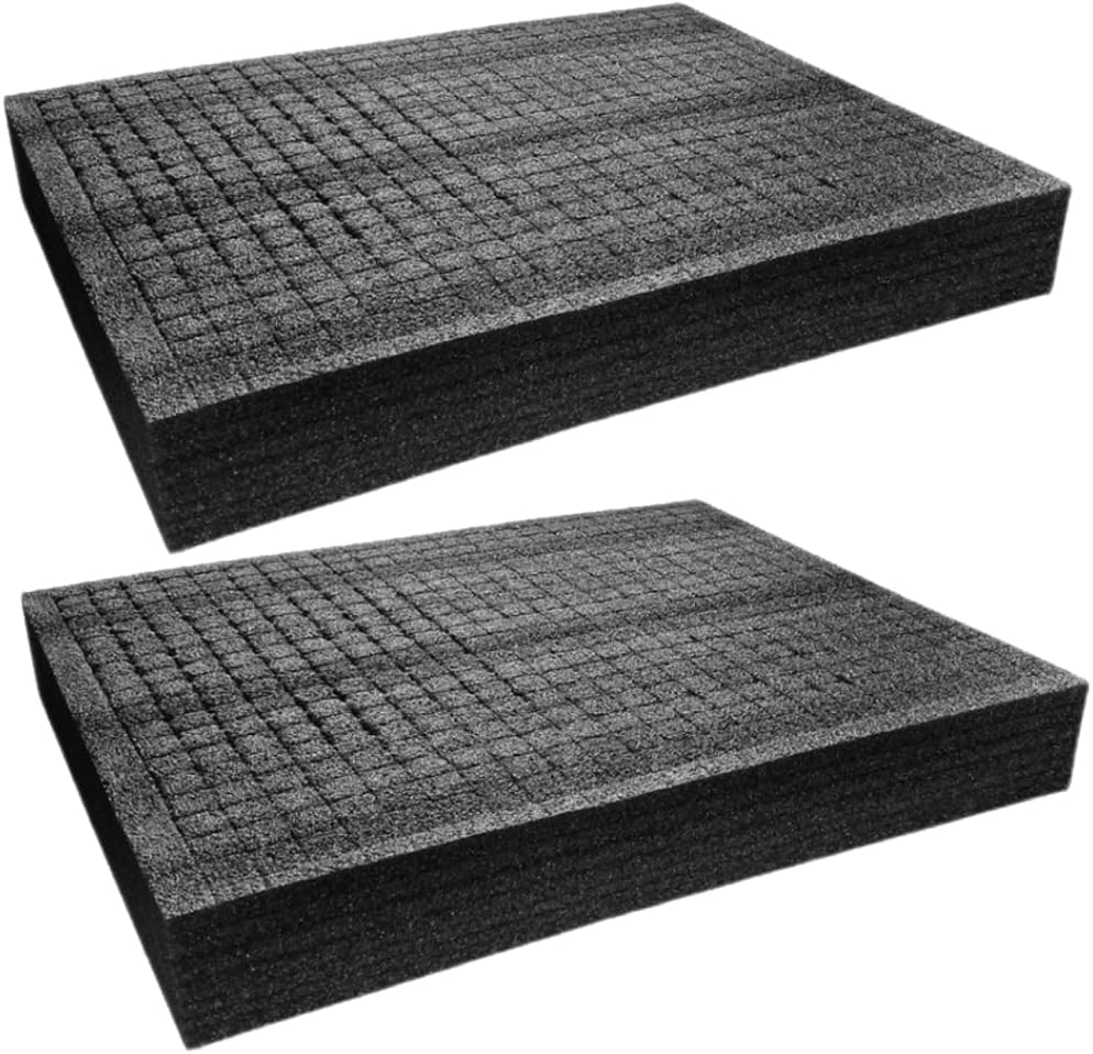 2Pcs Foam Sheets Pick Pluck Foam Pre Cubed Insert for Case Tool Box Wrap Cushioning Material for Packing Storage and