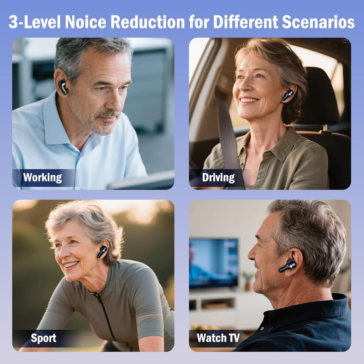 Hearing Aids for Seniors with Bluetooth,Rechargeable,Smart Noise Cancelling