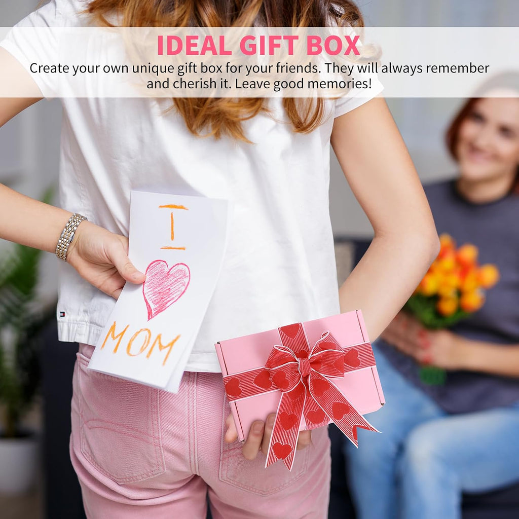 50 Packs Shipping Boxes, Cardboard, Pink, 6 x 4 x 1.6 Inches
