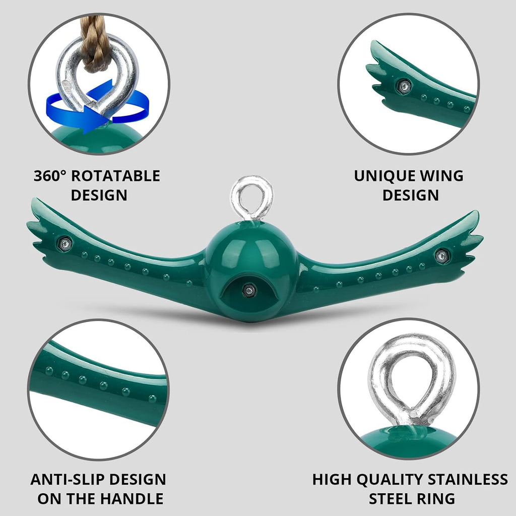 Swing Spins Set: 360° Handle Twist-Spin Flips Toy - Slackline Attachments Activate Play Powers - Accessories for
