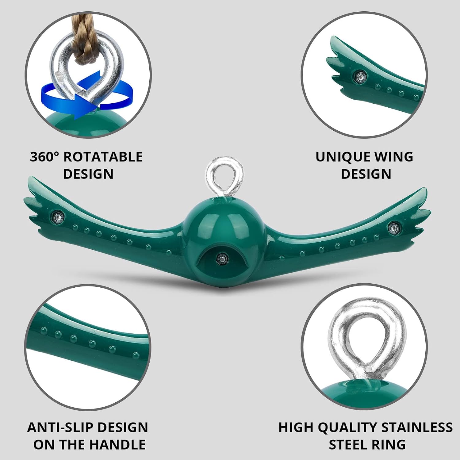 Swing Spins Set: 360° Handle Twist-Spin Flips Toy - Slackline Attachments Activate Play Powers - Accessories for