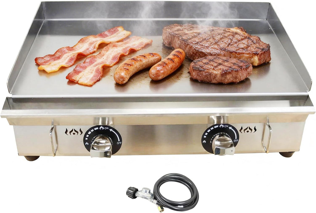 Commercial Countertop Griddle 2800Pa LPG Gas Grill Griddle