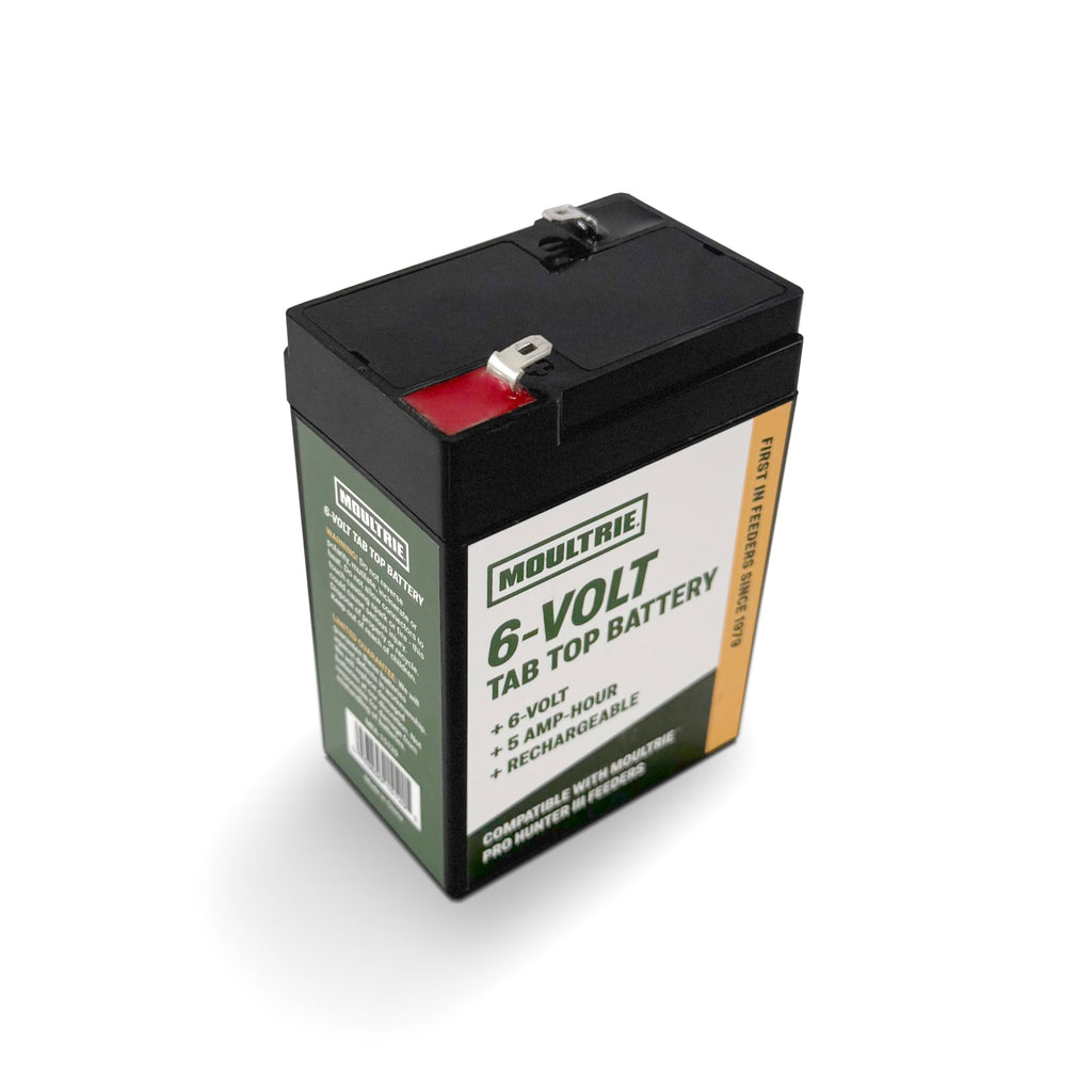 6V Tab Top Battery for Feeders - 5Ah, Rechargeable