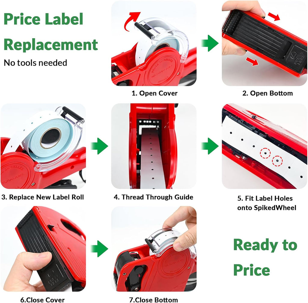 10,000 White Price Gun Labels (Blank) | Compatible with MX-5500 & NT5500, 10 rolls 1,000 labels per roll, includes 1