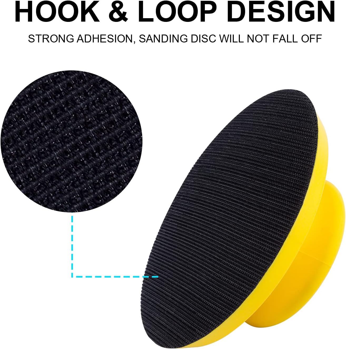 Hook and Loop Hand Sanding Block 5 Inch Mouse and Round Sanding Holder 2 PCS Hand Sanding Pad for Woodworking Hook