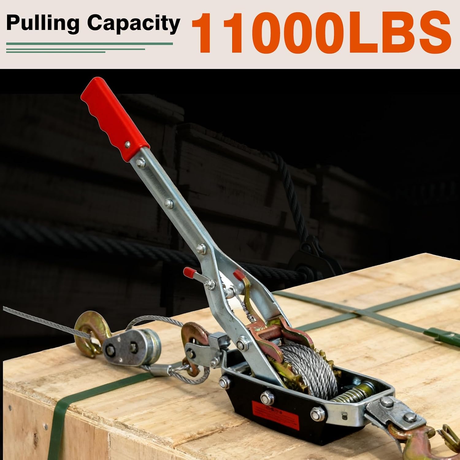 Come Along Winch,Automotive Hoist Winch Puller,5T Heavy Duty Power Cable Come Along Tool Chain Winch Ratchet Tool