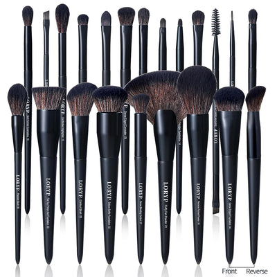 Black Makeup Brushes Set 21Pcs Powder Blush Foundation Concealer Highlighter Brush Vegan Pro Face and Eye Brush Kit