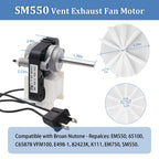 Universal Bathroom Vent Exhaust Fan Motor Replacement Electric Motors Kit SM550 for Nuton Broan 50CFM, 120V Replace C01575 65100 EM550 EM750