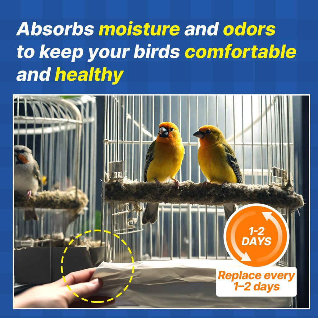 TORTO9 Cage Liner Sheets for Birds – 120 Pack, 11 x 17 in, 1.5 lb | Acid-Free & Non-Toxic Paper | Safe Pet Bedding