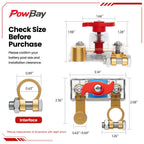 POWBAY Battery Disconnect Switch, Pure Copper, 12V-48V, 4 Pack, Clear