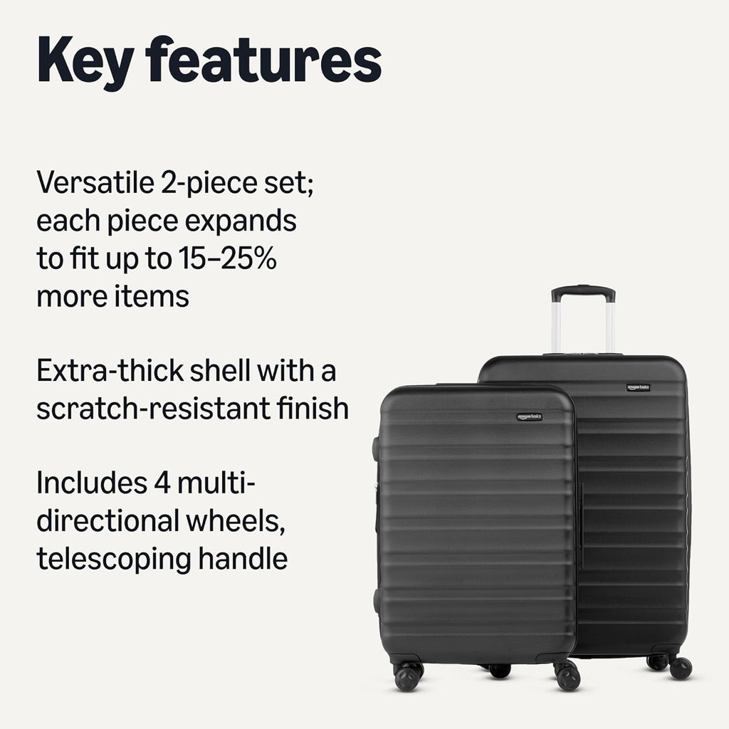 2-Piece Hardside Luggage Set (21" Carry-on, 30"), Expandable Suitcases with Spinner Wheels, Scratch-Resistant