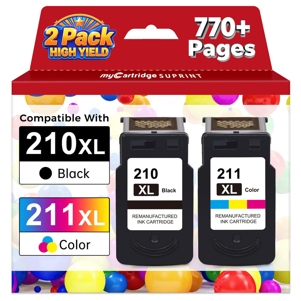Replacement for Canon 210 XL 211 XL Ink Cartridge 2PK