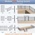 4-Pack 6ft.W x 42in.H Aluminum Deck Railing Kit,Modular Porch Railing
