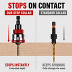 VIKECAT 9PCS Countersink Drill Bit Set, Collar Stops When Touching Wood