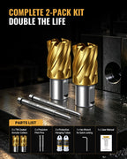 DAYDOOR 5/8" HSS Annular Cutter, TiN Coated, 1-3/16'' Cutting Depth, 2pcs