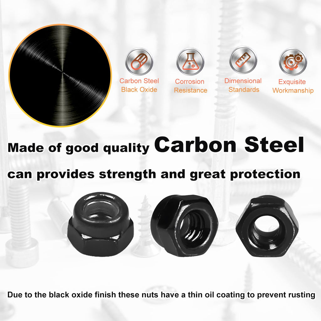M5x0.8mm Locknuts Nylon Inserted Lock Nuts M5 Nut for CNC Machine RC Cars
