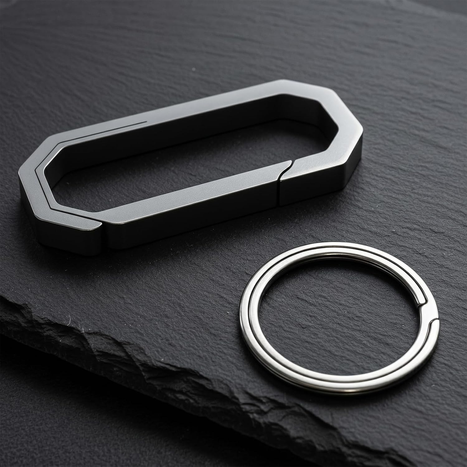 Titanium Carabiner Keychain Clip, Small EDC Key Holder, 2.12-Inch | Titanium Key Ring, One-Piece Integrated, Quick