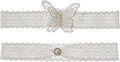 Bridal Wedding Garters 2 Pack, White Lace Bridal Butterfly Garters